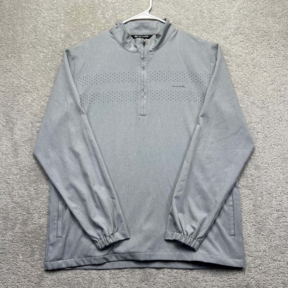 TravisMathew Pullover Jacket XL Grey 1/4 Zip Respect The Drip Lightweight Golf